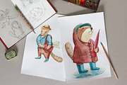 Watercolor animal. Mr. Beaver., an Animal Illustration by katyabuslaeva (Thumbnail 3 of 6)