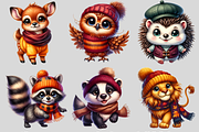 Cute autumn animals clipart, an Animal Illustration by AnetArtStore (Thumbnail 3 of 7)