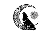 Mandala Moon Wolf SVG Bundle, an Illustration by Gaye Art (Thumbnail 14 of 31)