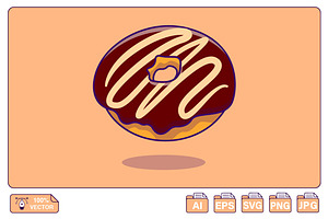 Doughnut Cartoon Vector, a Food Illustration by Artstorystudio