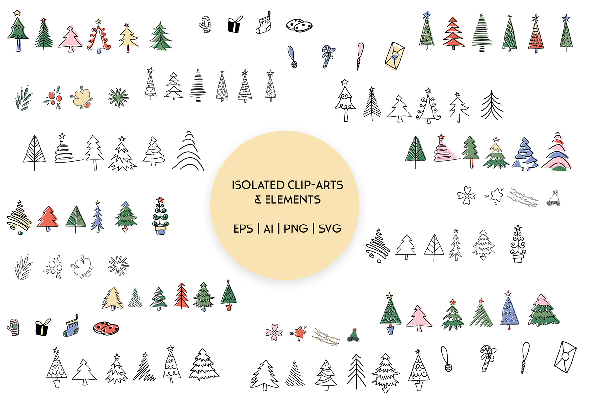 Winter Lollidays Doodle Patterns, a Pattern Graphic by maaariabouvier (Photo 2 of 19)
