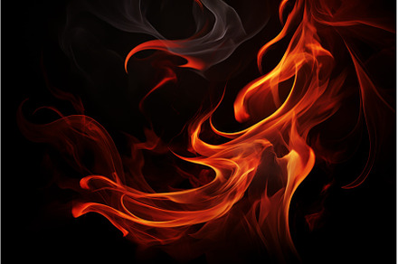 Flames on black background. Generate, an Abstract Photo by Ylivdesign