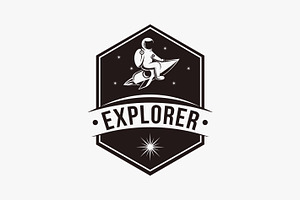 Explorer Space Astronaut Logo