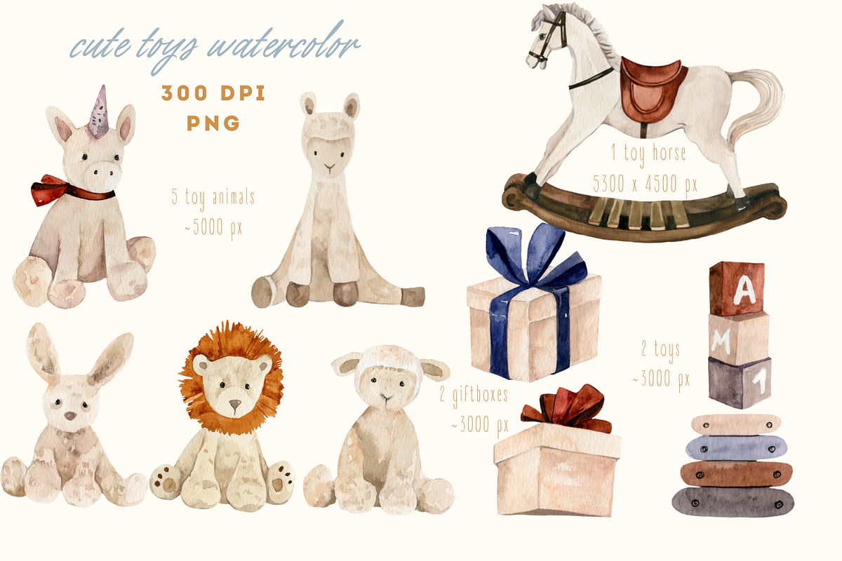 Nursery watercolor clipart, an Animal Illustration by Artcard Watercolor (Photo 4 of 25)