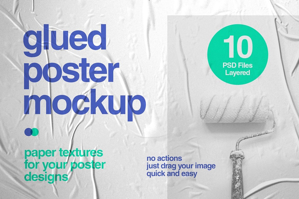 Glued Poster Mockup Collection, a Poster Template by MDG (Photo 1 of 7)