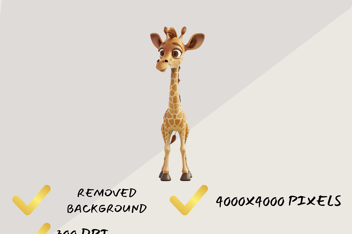 QUIRKY GIRAFFE CLIPART PACK, an Animal Illustration by Daring Digies (Photo 4 of 8)