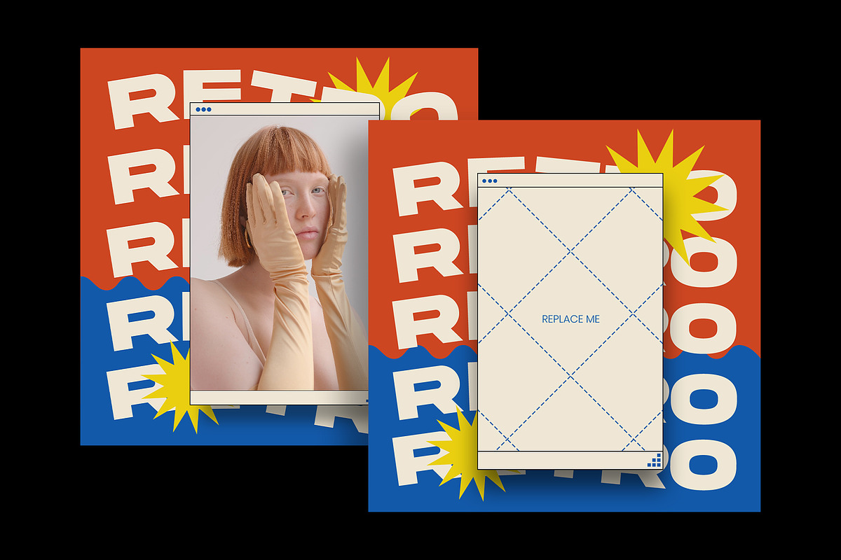 Retro 90s Instagram Pack, a Social Media Template by Pixflow (Photo 2 of 9)