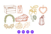 Thanksgiving Hand Drawn Folk Art Set, a Seasonal Illustration by designvectx (Thumbnail 3 of 10)