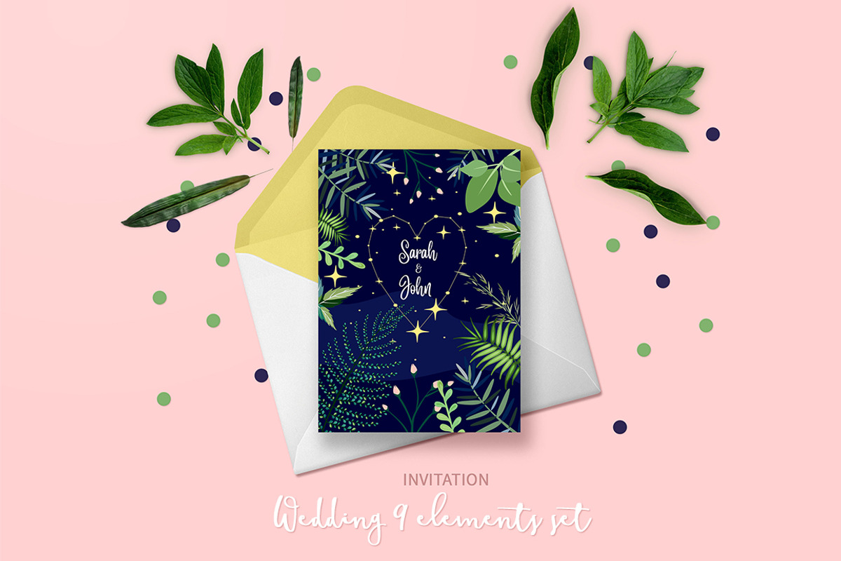 RomanticNight Wedding Invitation Set, an Invitation Template by land art (Photo 1 of 9)
