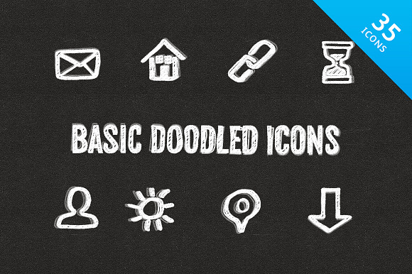 Doodled Basic Vector Icons