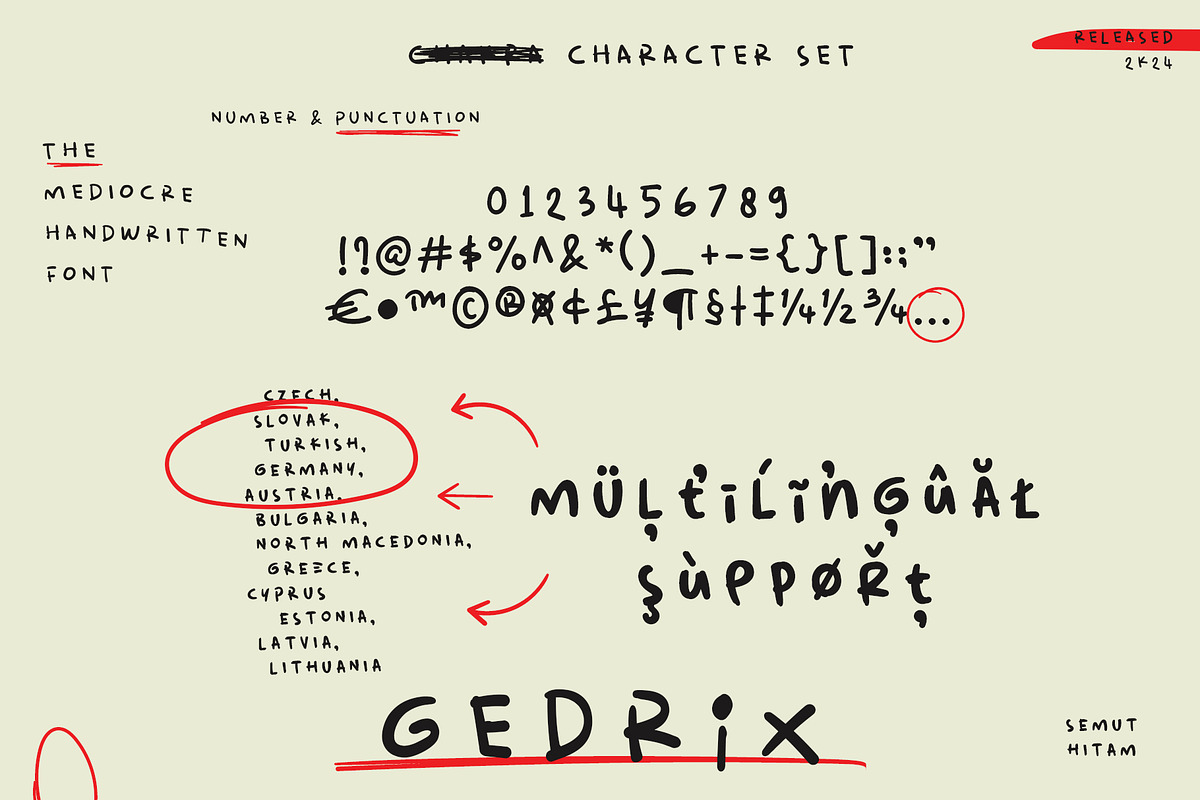 Gedrix - Mediocre Handwritten Font, a Handwritten Font by SemutHitam Creative (Photo 7 of 9)