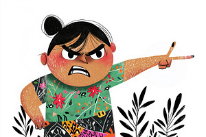 An angry woman pointing, a Person Illustration by Sybillla