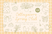 Cottagecore Spring Club clipart set, a Seasonal Illustration by Cute Atelier (Thumbnail 1 of 16)