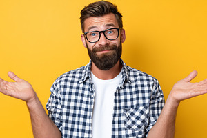 Smiling bearded man with glasses, a Person Photo by MistyDay