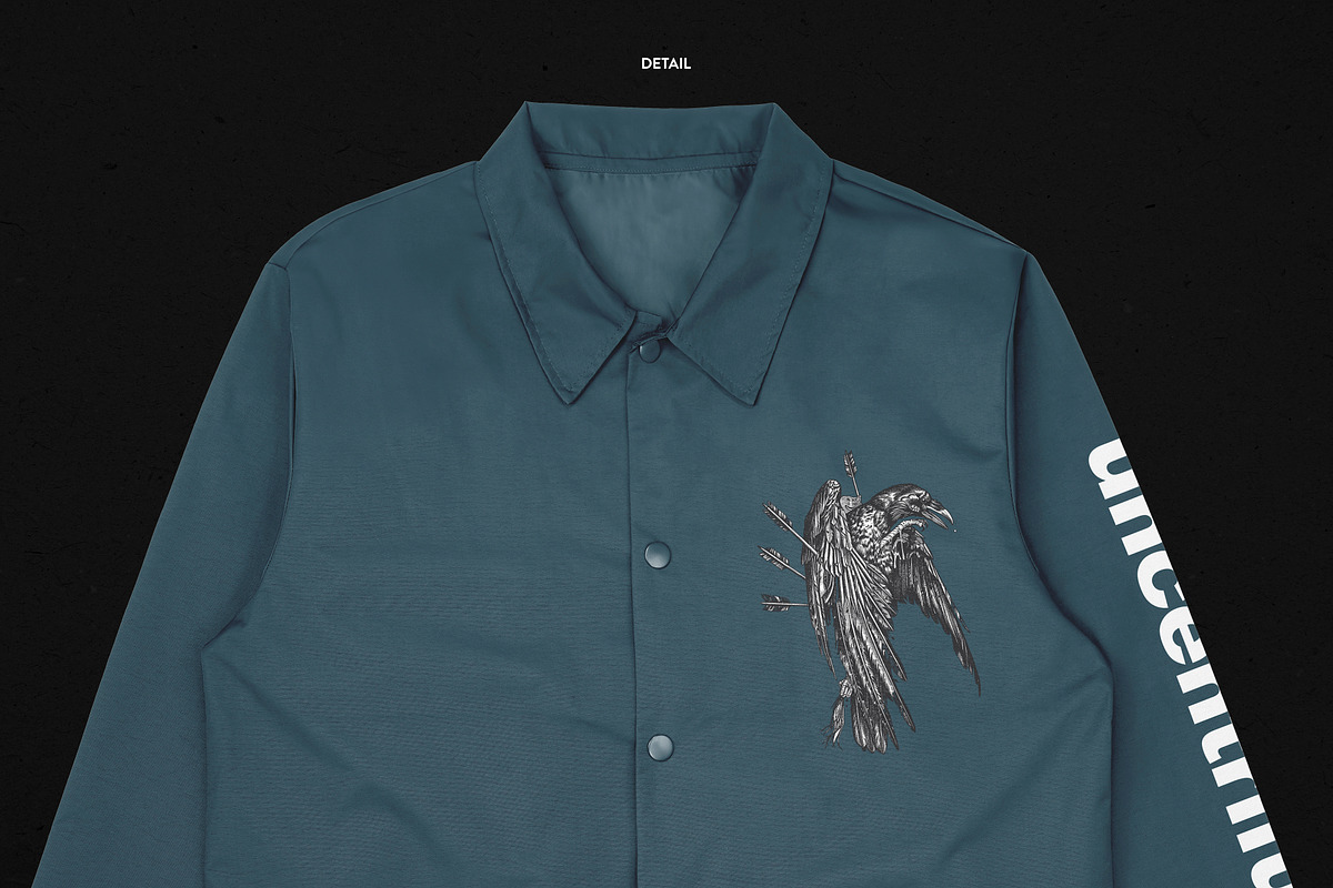 Realistic Coach Jacket Mockup, an Apparel Mockup by Uncentrifuged Pressure (Photo 6 of 8)