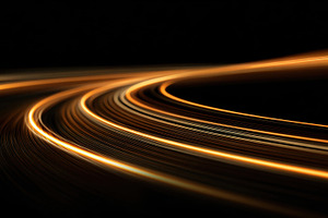 Night lights form flowing trails, a Photo by Beautiful things