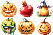 Halloween Fruit Mash-Up Clipart, an Illustration by Canvas Craft (Thumbnail 3 of 7)