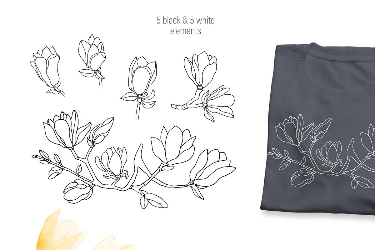 Magnolia blossom watercolor, a Decorative Illustration by My Wondercolor (Photo 5 of 6)