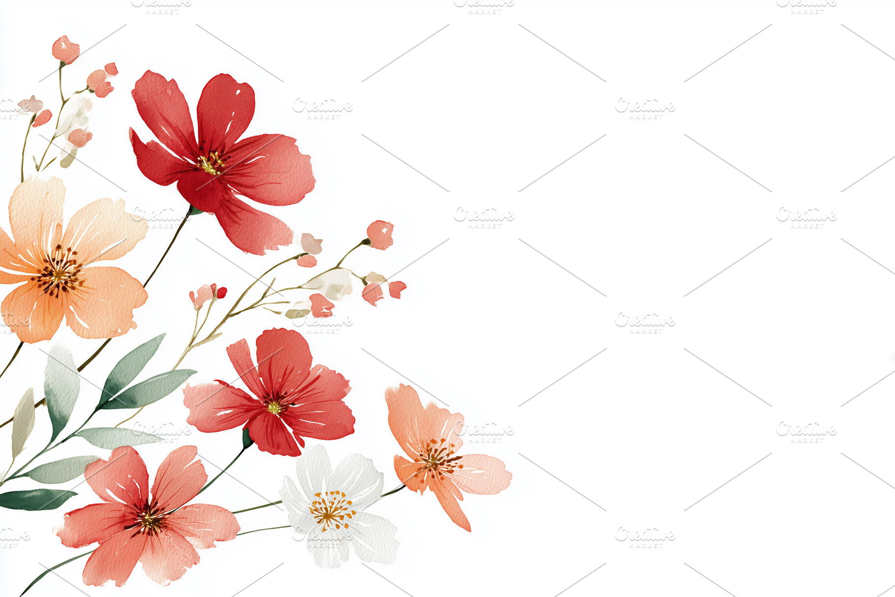 Elegant watercolor flowers in shades, a Nature Photo by MistyDay