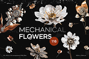 Mechanical Flowers Steampunk Clipart, an Object Graphic by Lumeno (Thumbnail 1 of 8)