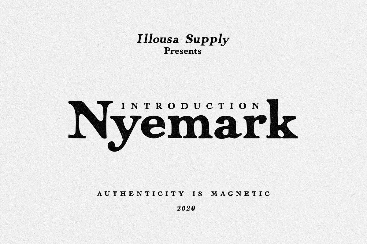 Nyemark - Serif Typeface, a Serif Font by Illousa (Photo 1 of 7)