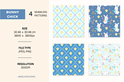 Bunny Chick - Blue, a Pattern Graphic by Jaselvii Studio (Thumbnail 2 of 7)