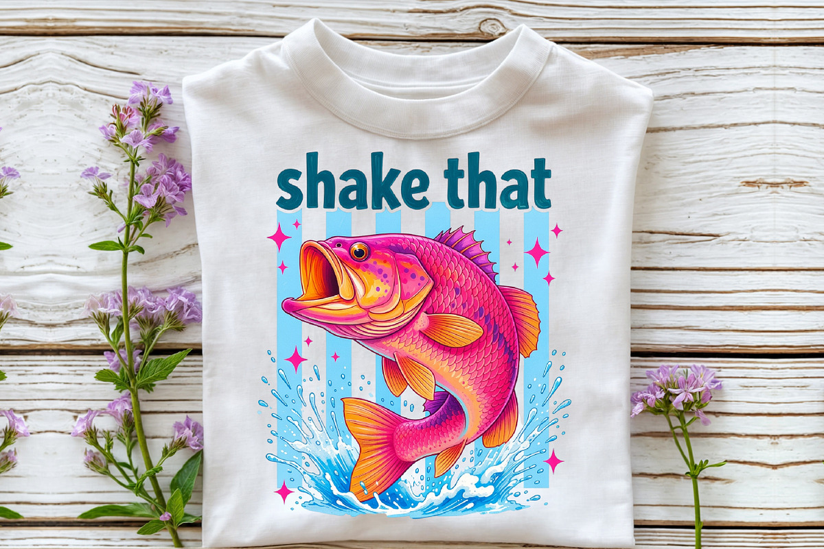 Colorful Bass Fish Shake That PNG, a Work Illustration by Sublimation Artist (Photo 3 of 9)