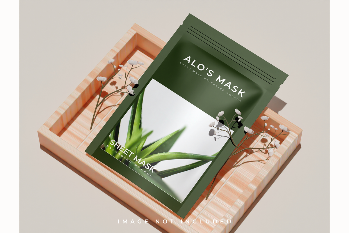 Sheet mask packaging mockup bundle, a Packaging Mockup by mockupocka (Photo 4 of 8)