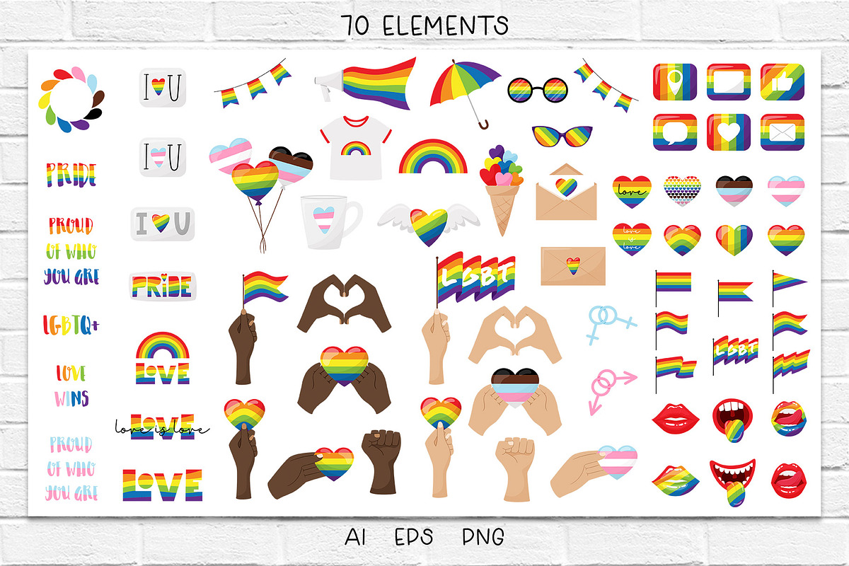 Pride Month Cliparts, an Object Illustration by Valeria Soloveva (Photo 2 of 5)