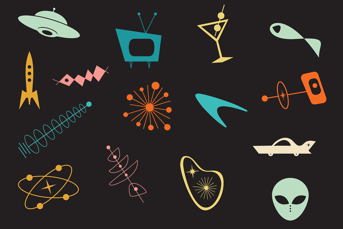 Space-Age Retro Dingbats Font, a Symbol Font by Pacific Modern Art (Photo 6 of 9)