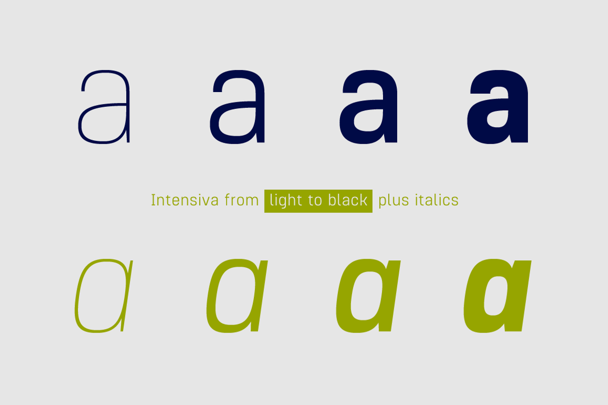 Intensiva Font Family, a Sans Serif Font by Graviton Font Foundry (Photo 5 of 6)