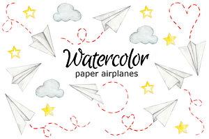 Watercolor Paper Airplanes