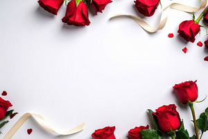 Red Roses Valentine Frame Background, a Holiday Photo by Davizro's Market