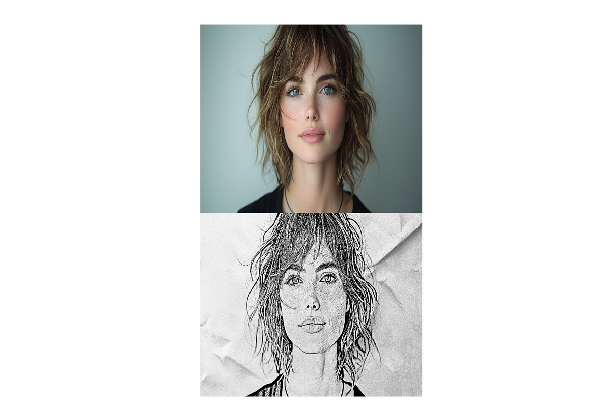 Realistic Pencil Sketch Photo Effect, a Brushes & More by studiogstock (Photo 2 of 2)