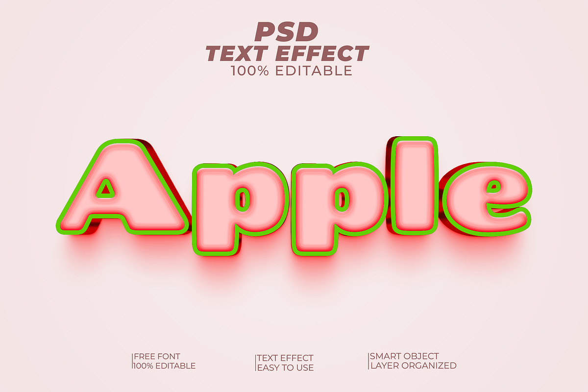 Apple PSD Text Style Effect, a Layer Style Add-On by Md Imamul