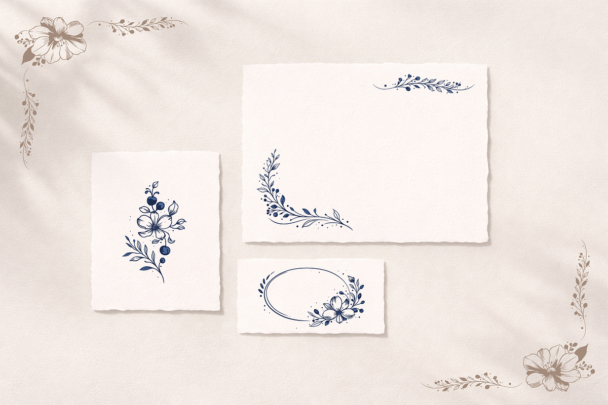 Handdrawn Botanical Frames & Element, an Object Graphic by Christine Krahl (Photo 4 of 4)