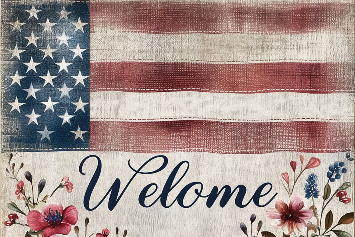 Floral American Flag, a Background Graphic by Printable Treasure (Photo 5 of 7)