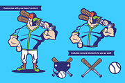 Slugger Stock Vector, a Sport Illustration by Claw Creative Co. (Thumbnail 2 of 2)