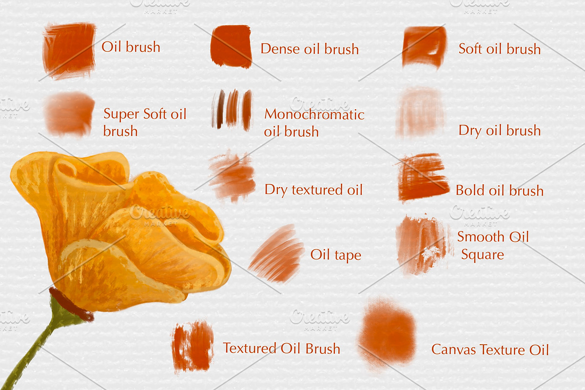 Oil painting Procreate brush pack, a Brush Add-On by Ink by Stefi (Photo 2 of 3)