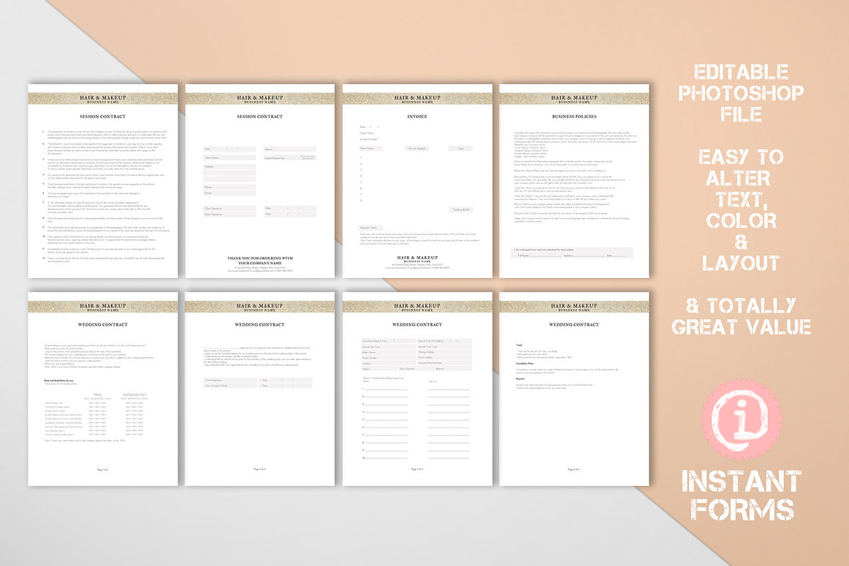 Hair Stylist and Makeup Artist Forms, a Stationery Template by InstantForms (Photo 3 of 3)