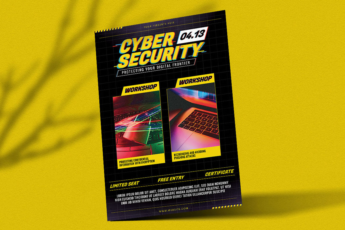Aman - Cyber Security Glitch style, a Flyer Template by Attype (Photo 2 of 4)