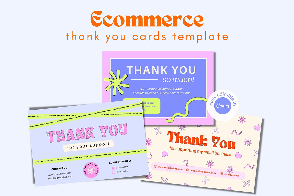Ecommerce Thank You Card Templates, a Card Template by Hell Yeah Designs (Photo 1 of 4)