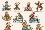 QUIRKY HIPPIE GRANDPARENTS CLIPART, a Person Illustration by Daring Digies (Thumbnail 3 of 14)