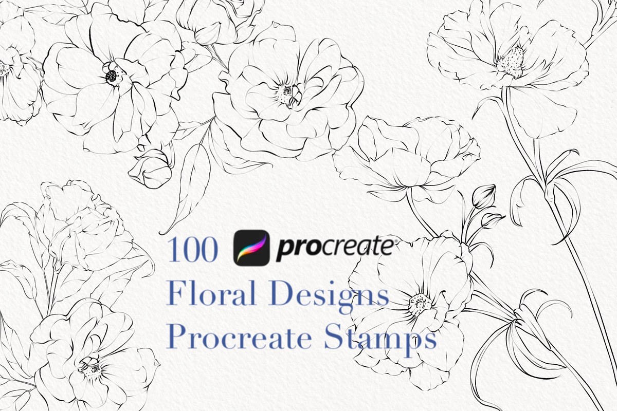 Procreate flower stamp, anemones, a Brush Add-On by AnnaPolitmerskaja (Photo 1 of 6)
