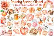 Peachy Spring Clipart, an Illustration by Sublimation Artist (Thumbnail 1 of 6)