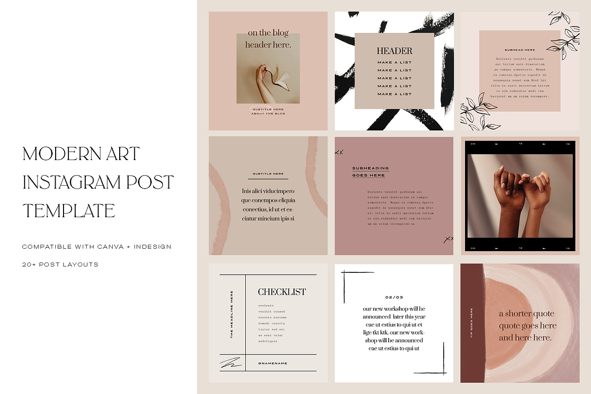 Modern Art Instagram Post Template, a Social Media Template by Brighten Made (Photo 1 of 4)