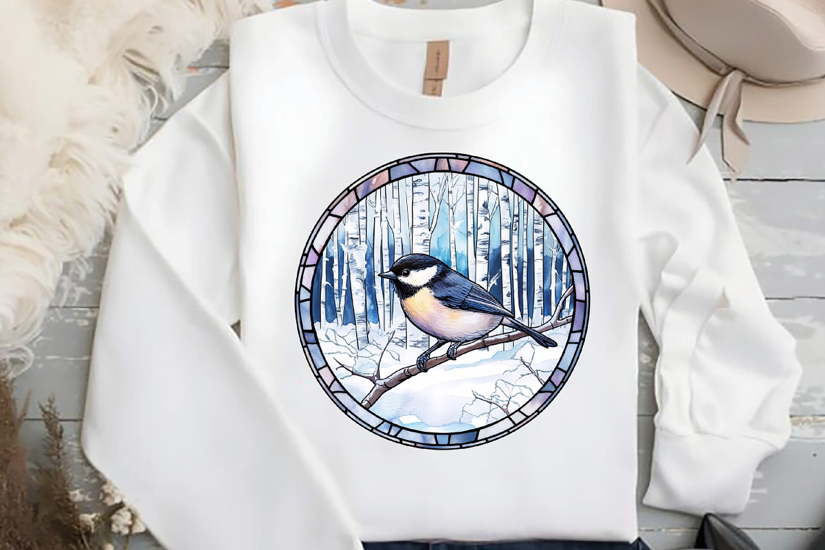 Round Stained Glass Birds Clipart, an Illustration by DreamCafeArt (Photo 5 of 9)