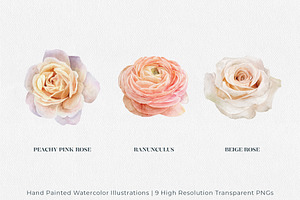 Boho Floral Watercolor Illustrations