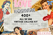 Vintage Creative Collage Kit 400+, an Object Graphic by DreamoraArt (Thumbnail 1 of 18)