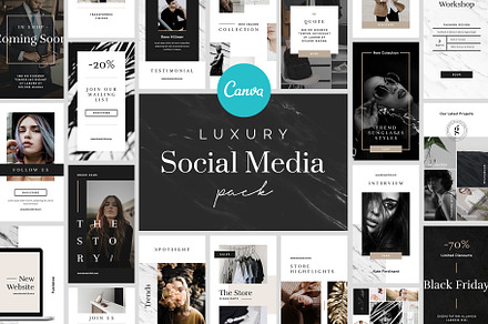 Luxury Canva Social Media Pack, a Social Media Template by Goashape Studio